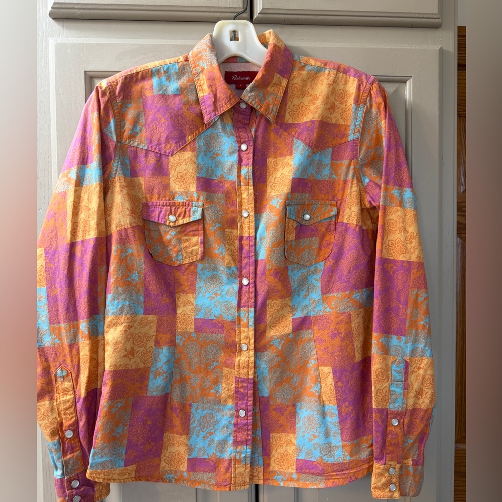 Panhandle Color-block Western Snap Shirt Women’s Sz Small